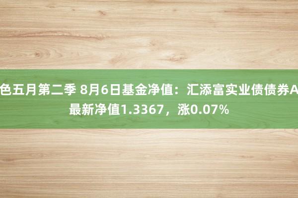 色五月第二季 8月6日基金净值：汇添富实业债债券A最新净值1.3367，涨0.07%