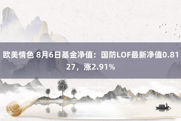 欧美情色 8月6日基金净值：国防LOF最新净值0.8127，涨2.91%