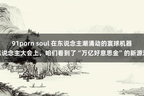 91porn soul 在东说念主潮涌动的寰球机器东说念主大会上，咱们看到了“万亿好意思金”的新源流