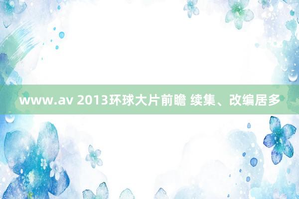 www.av 2013环球大片前瞻 续集、改编居多