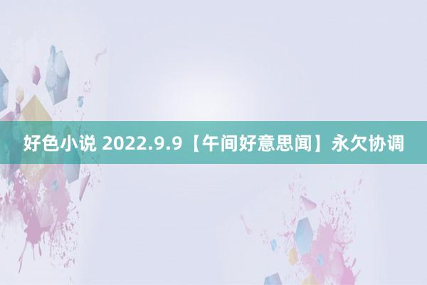 好色小说 2022.9.9【午间好意思闻】永欠协调